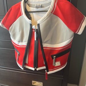 2-piece Chanel Sport scuba-like cropped and zippered top Fits sizes 4 to 8